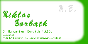 miklos borbath business card